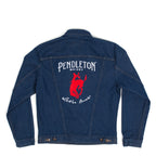 Flatlay view of the back of the Men's Pendleton®️ Whisky Wrangler Jacket on white background