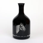 Horse Head Black Glass Decanter