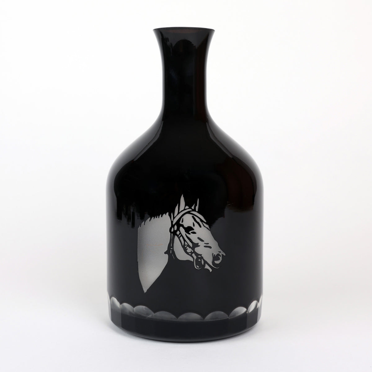Horse Head Black Glass Decanter