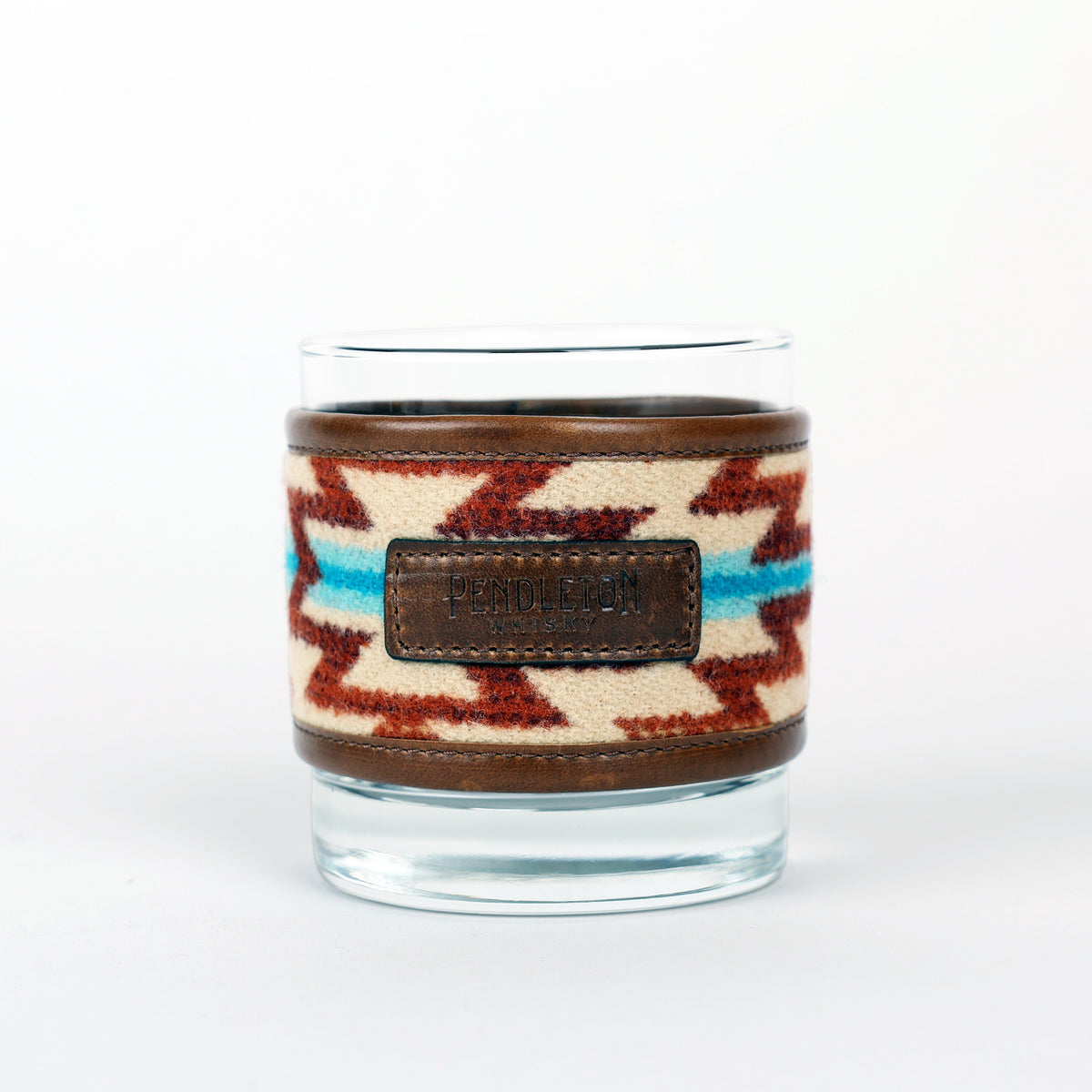Wool & Leather Glass Wrap with Rocks Glass