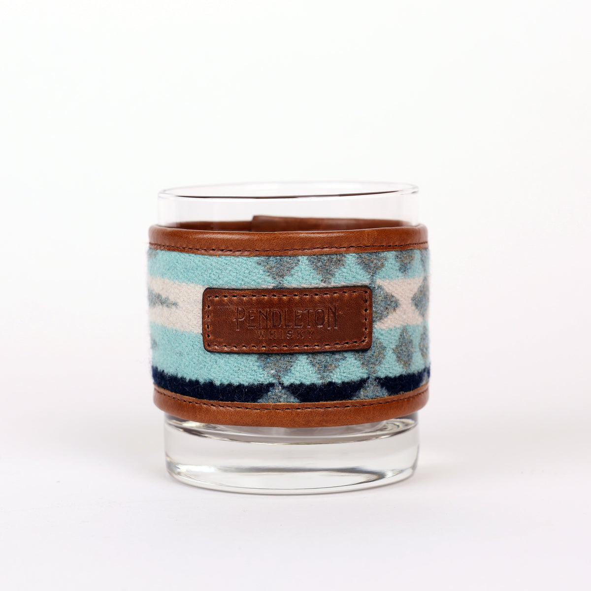 Wool & Leather Glass Wrap with Rocks Glass