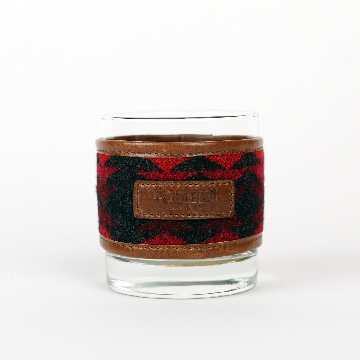 Wool & Leather Glass Wrap with Rocks Glass