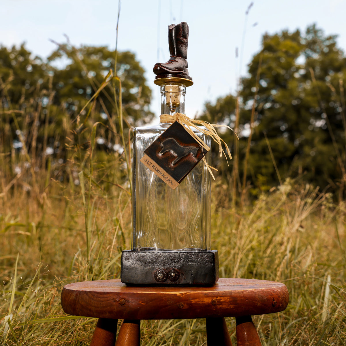 Cowboy Boot Decanter & Cast Iron Coaster