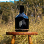 Horse Head Black Glass Decanter