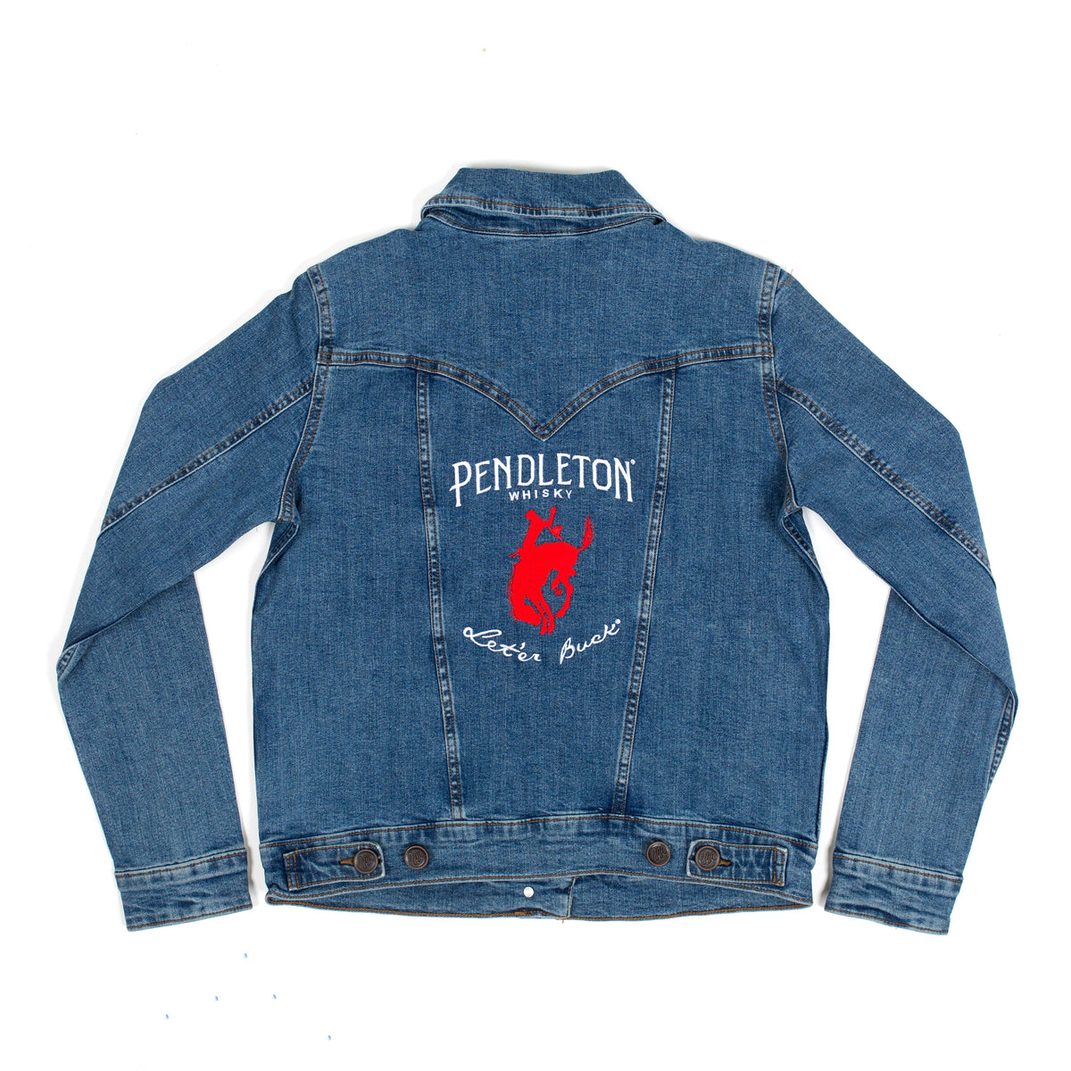 Flatlay view of the back of the Women's Pendleton®️ Whisky Wrangler Jacket on white background