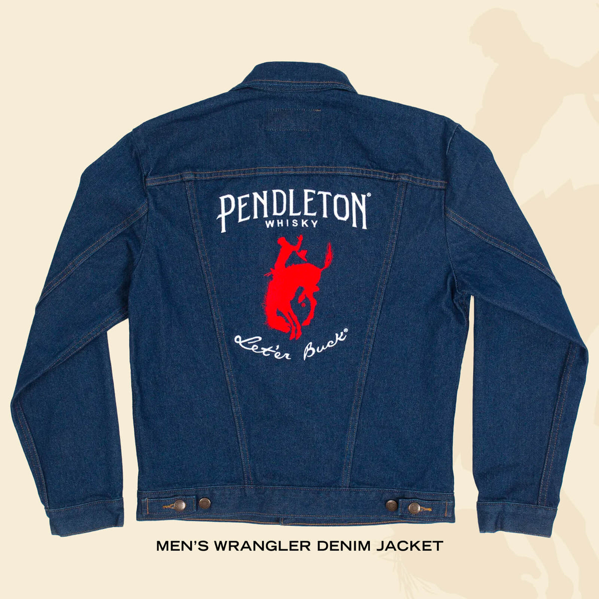 Men's Wrangler Denim Jacket with embroidered Pendleton® Whisky logo