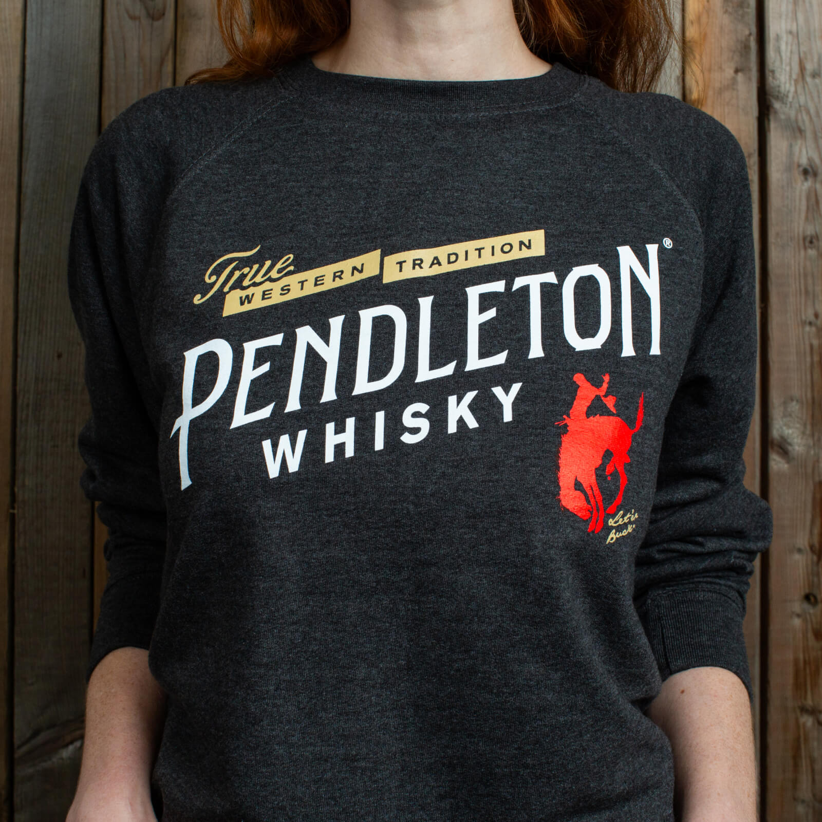 Pendleton® Whisky crewneck on model