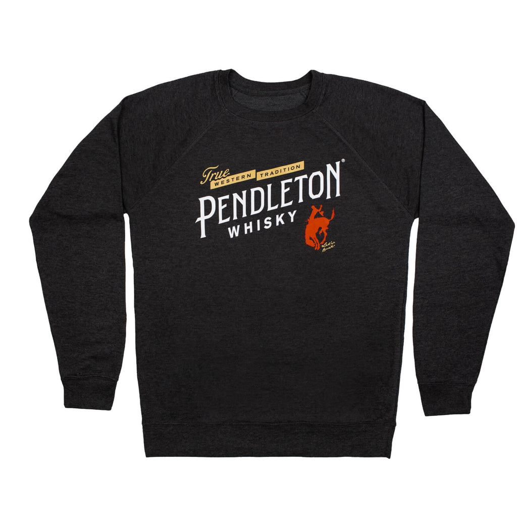 Front view of Pendleton® Whisky crewneck on white