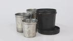 Three Cased Pewter Drinking Glasses (c. 1840-1880)