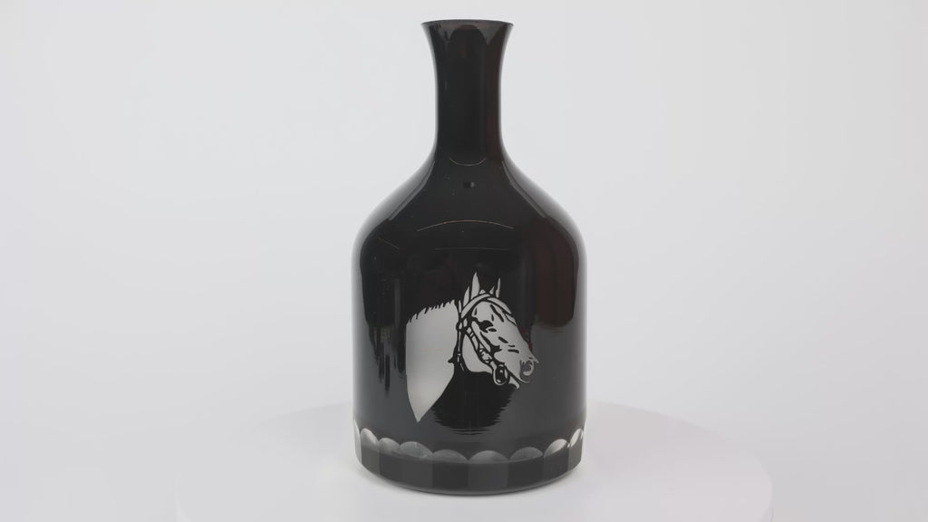 Horse Head Black Glass Decanter