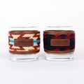 Wool & Leather Glass Wrap Set of 2