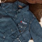 Mens Long Sleeve Denim Button Down